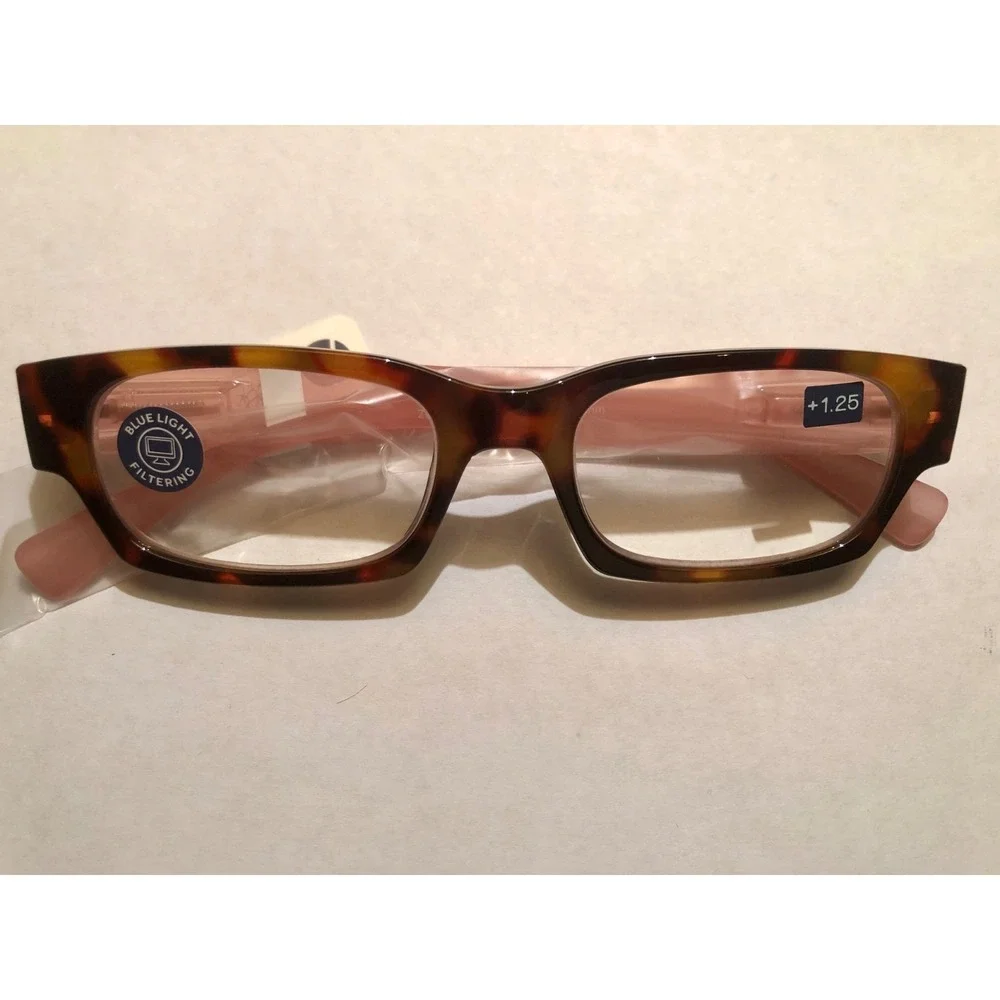 New Tortoise‎ Blush Blue Light Peepers reading glasses +1.25